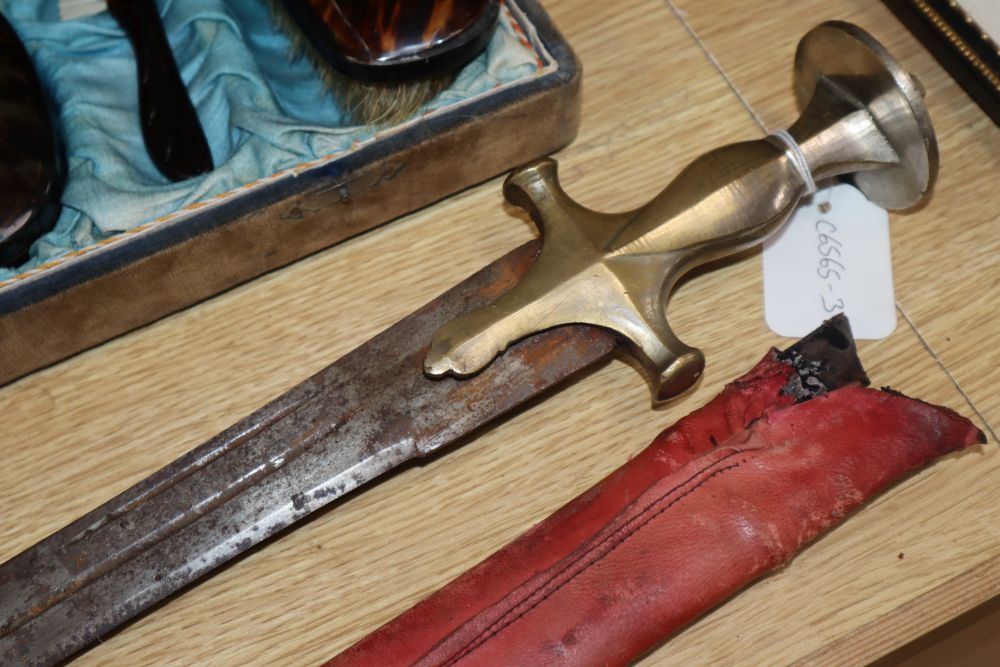A brass handled Indian tulwar